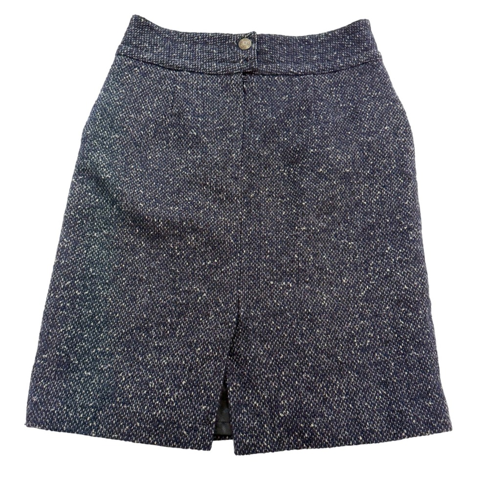 Cabi Women's 6 Navy Blue Wool Blend Tweed Pencil Skirt Lined Career Work - Picture 2 of 11